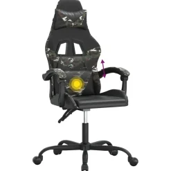 vidaXL Sillas-Silla gaming giratoria cuero sintético