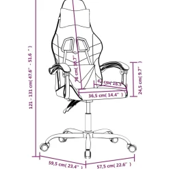 vidaXL Sillas-Silla gaming giratoria cuero sintético