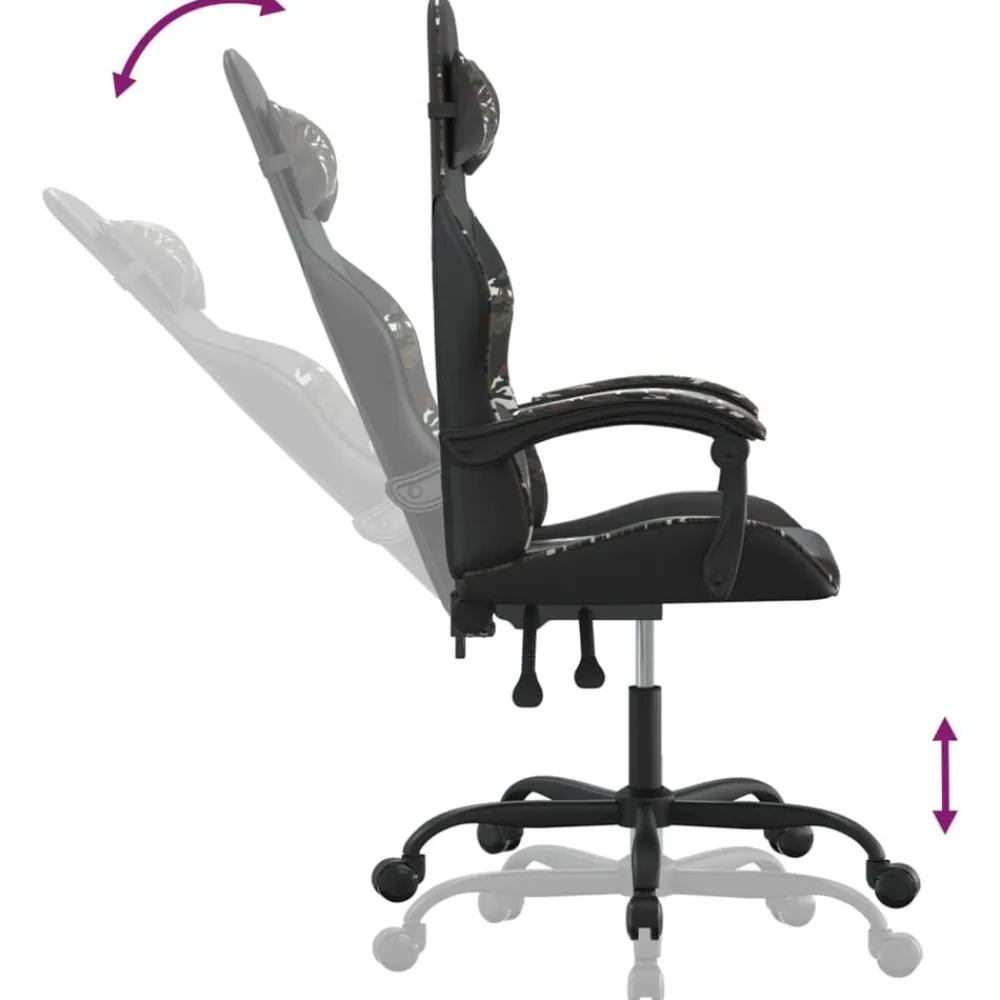 vidaXL Sillas-Silla gaming giratoria cuero sintético