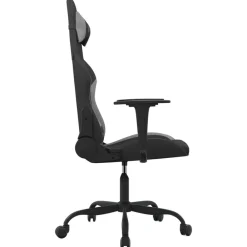 vidaXL Sillas-Silla gaming tela gris claro y negro