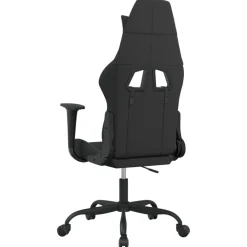 vidaXL Sillas-Silla gaming tela gris claro y negro