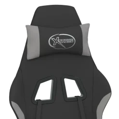 vidaXL Sillas-Silla gaming tela gris claro y negro