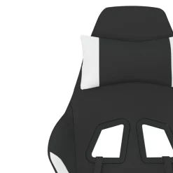 vidaXL Silla gaming tela Negro y blanco New