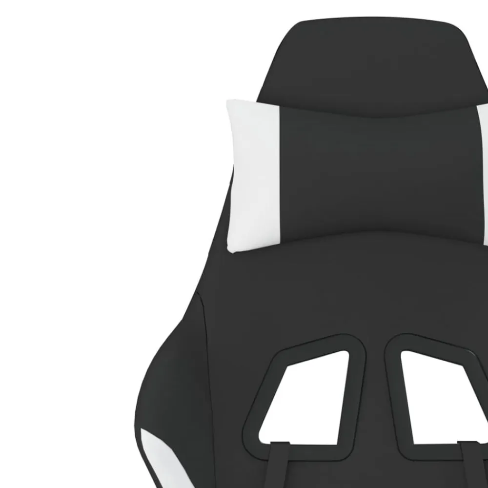 vidaXL Silla gaming tela Negro y blanco New