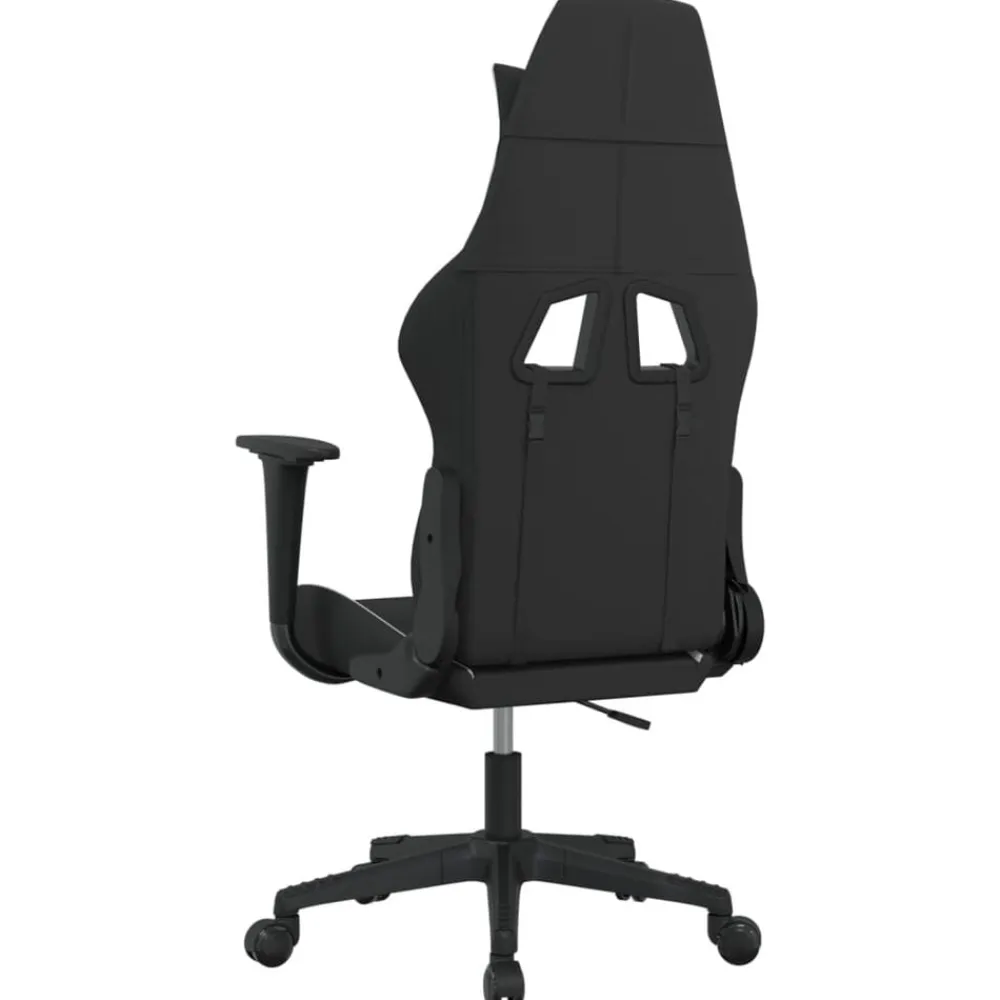 vidaXL Silla gaming tela Negro y blanco New