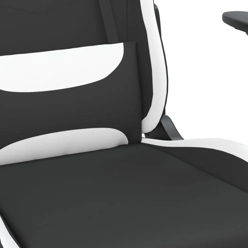 vidaXL Silla gaming tela Negro y blanco New