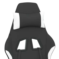 vidaXL Silla gaming tela Negro y blanco New