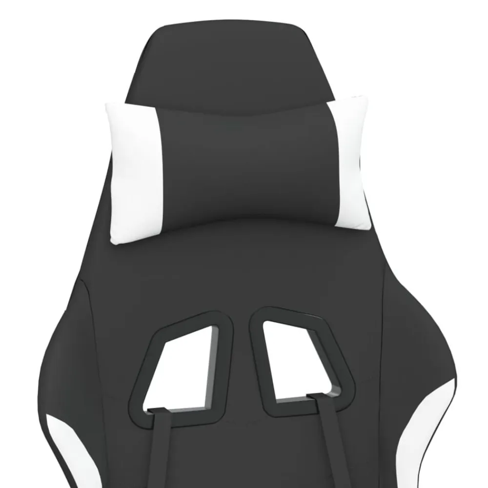 vidaXL Silla gaming tela Negro y blanco New