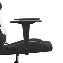 vidaXL Silla gaming tela Negro y blanco New