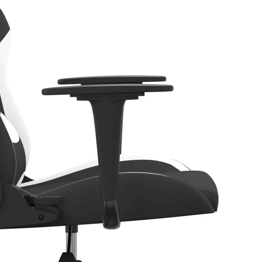 vidaXL Silla gaming tela Negro y blanco New