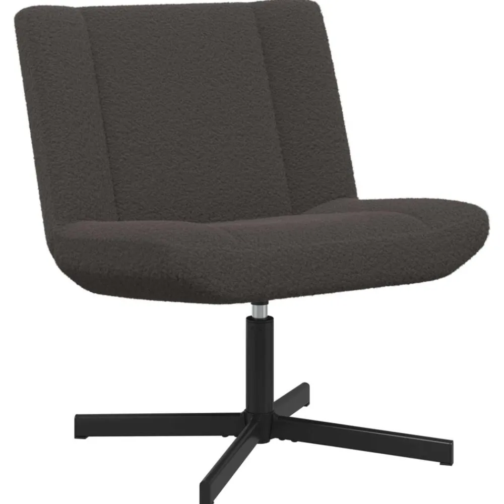 vidaXL Sillas-Silla giratoria 63 x 75 x 76 cm Piel de oveja