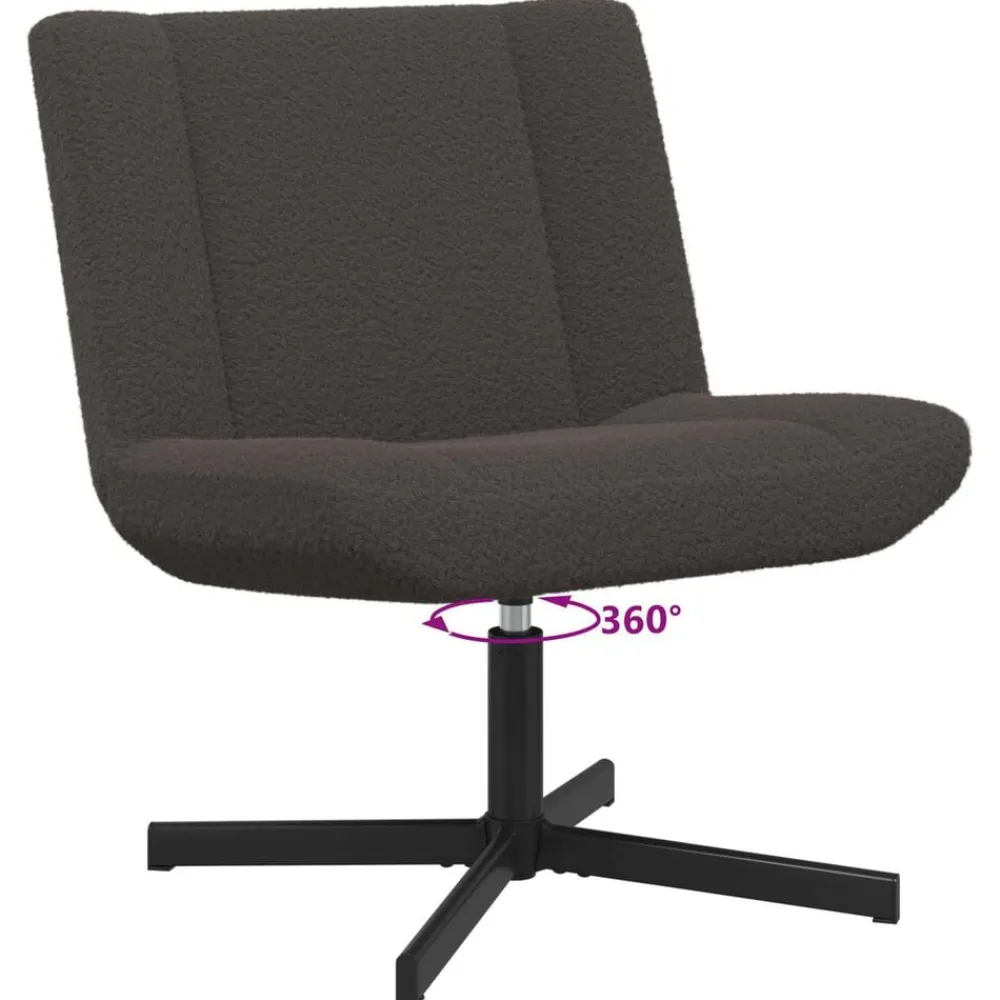 vidaXL Sillas-Silla giratoria 63 x 75 x 76 cm Piel de oveja