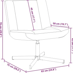 vidaXL Sillas-Silla giratoria 63 x 75 x 76 cm Piel de oveja