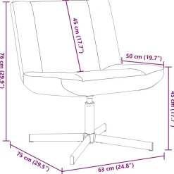 vidaXL Silla giratoria 63 x 75 x 76 cm tela Negro Clearance