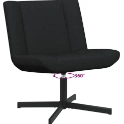 vidaXL Silla giratoria 63 x 75 x 76 cm tela Negro Clearance