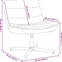 vidaXL Sillas-Silla giratoria 63 x 75 x 76 cm PU