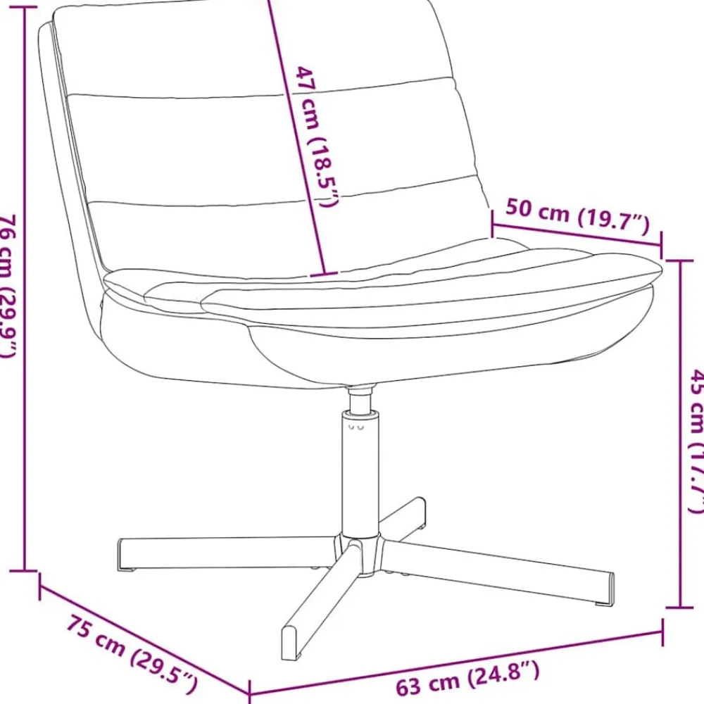 vidaXL Sillas-Silla giratoria 63 x 75 x 76 cm PU