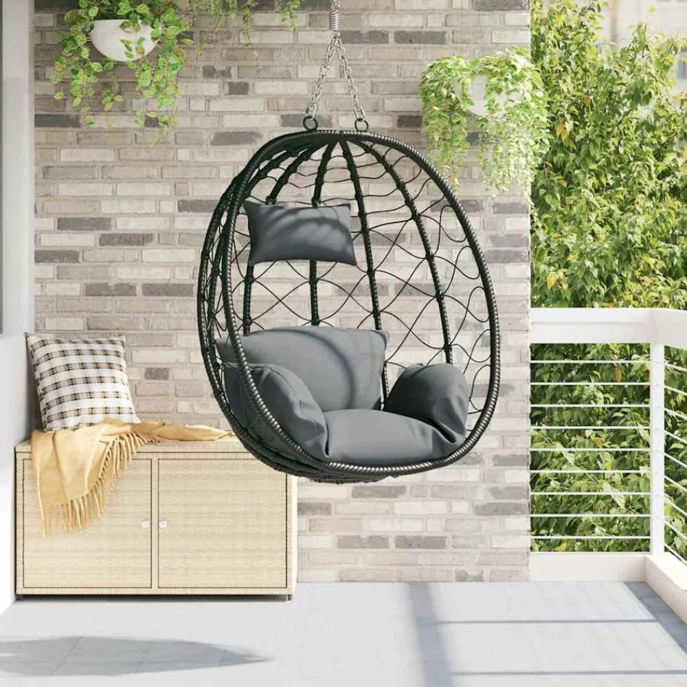vidaXL Jardín-Silla huevo colgante Manual 91,5 x 54,5 x 107 cm