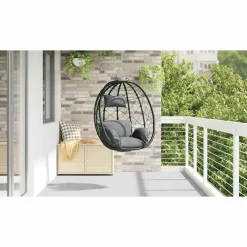 vidaXL Jardín-Silla huevo colgante Manual 91,5 x 54,5 x 107 cm