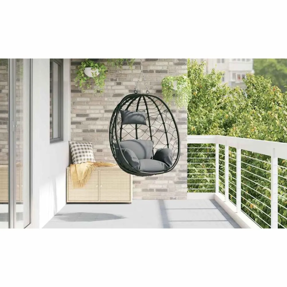 vidaXL Jardín-Silla huevo colgante Manual 91,5 x 54,5 x 107 cm