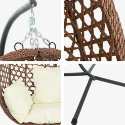 vidaXL Jardín-Silla huevo colgante Manual 104 x 100 x 191 cm