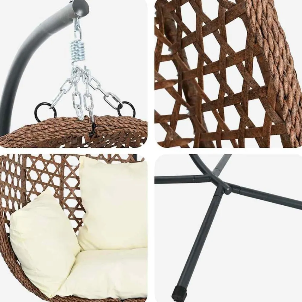 vidaXL Jardín-Silla huevo colgante Manual 104 x 100 x 191 cm