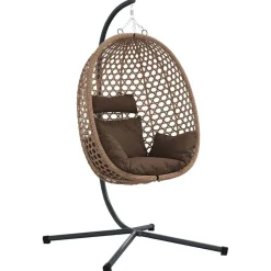 vidaXL Jardín-Silla huevo colgante 104 x 100 x 191 cm ratán sintético