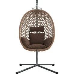 vidaXL Jardín-Silla huevo colgante 104 x 100 x 191 cm ratán sintético