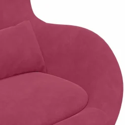 vidaXL Sillas-Silla Huevo con Puff Rojo vino Terciopelo