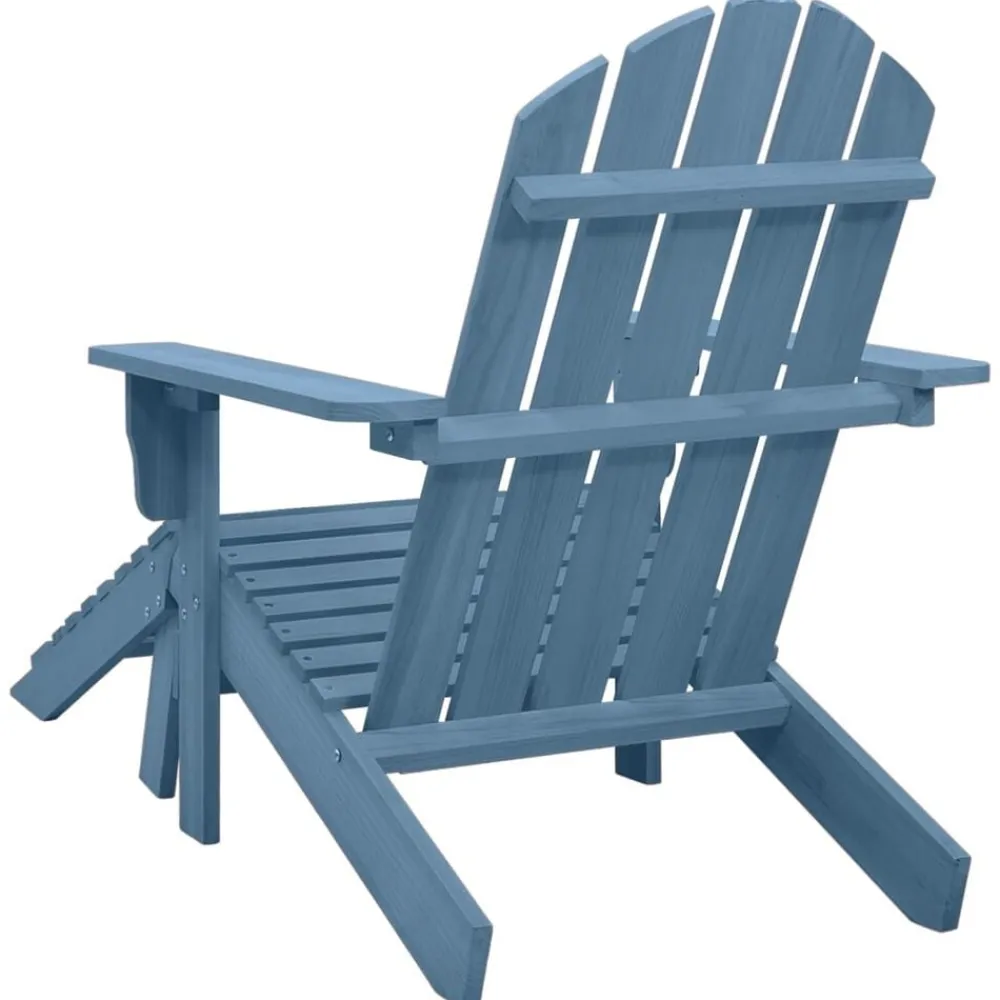 vidaXL Muebles De Jardín-Silla jardín Adirondack con otomana madera maciza de abeto