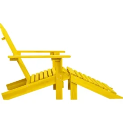 vidaXL Silla jardín Adirondack y otomana madera maciza abeto amarilla Amarillo Online