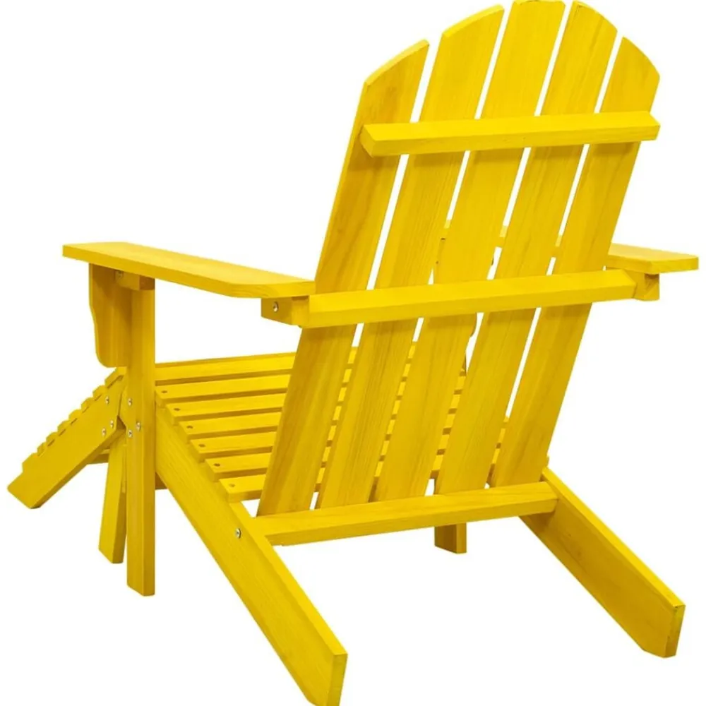 vidaXL Silla jardín Adirondack y otomana madera maciza abeto amarilla Amarillo Online