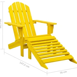 vidaXL Silla jardín Adirondack y otomana madera maciza abeto amarilla Amarillo Online