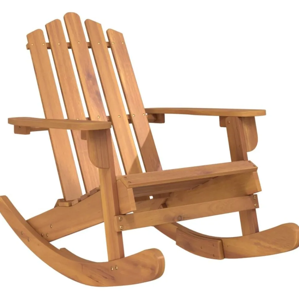 vidaXL Silla mecedora Adirondack madera maciza acacia Marrón