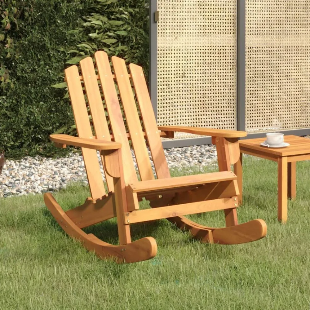 vidaXL Silla mecedora Adirondack madera maciza acacia Marrón