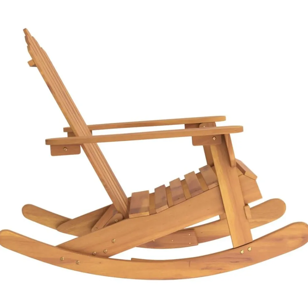 vidaXL Silla mecedora Adirondack madera maciza acacia Marrón