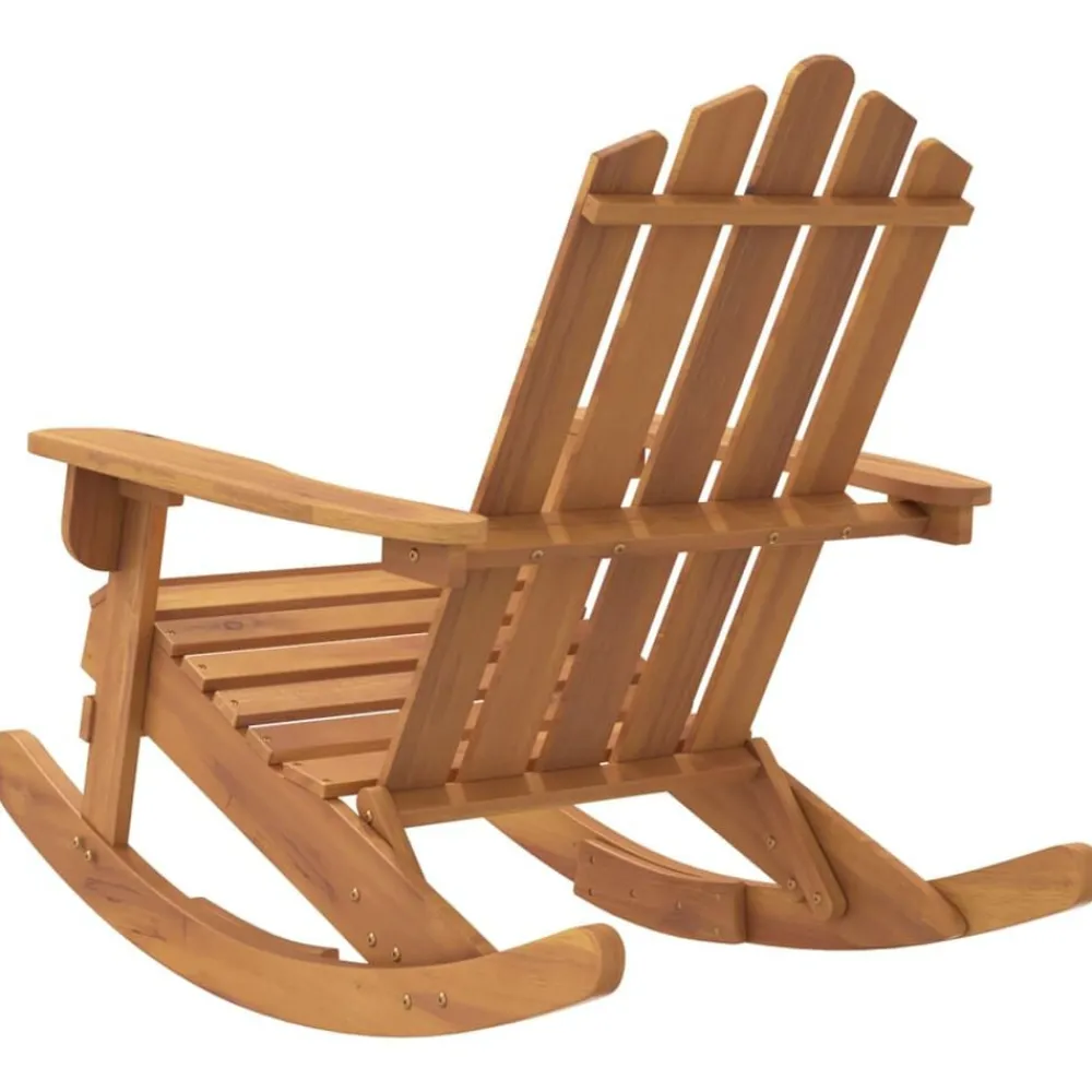 vidaXL Silla mecedora Adirondack madera maciza acacia Marrón