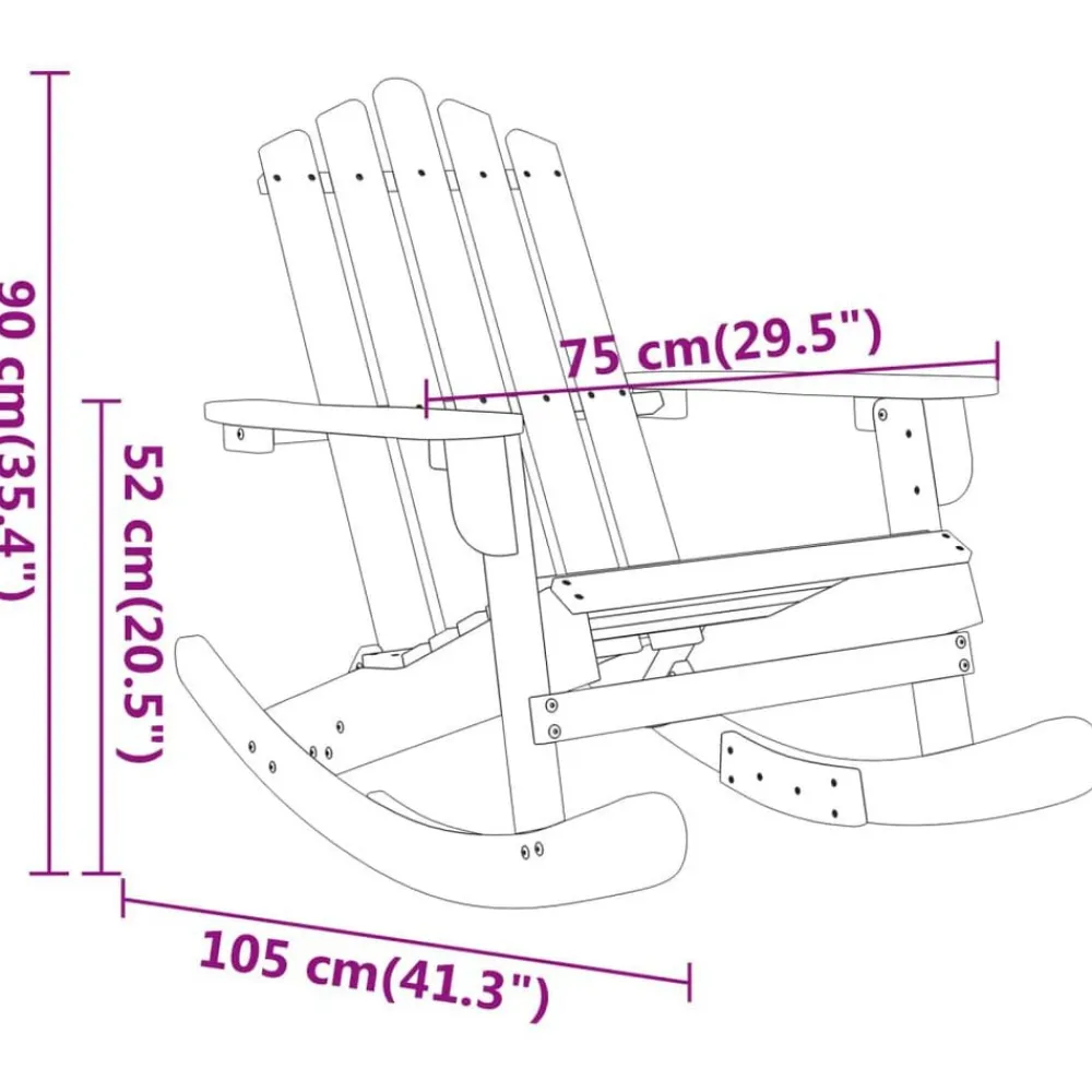 vidaXL Silla mecedora Adirondack madera maciza acacia Marrón