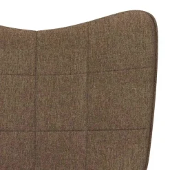 vidaXL Silla mecedora con reposapiés tela marrón Marrón New