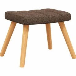 vidaXL Silla mecedora con reposapiés tela marrón Marrón New