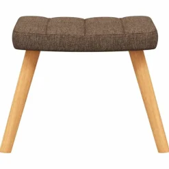 vidaXL Silla mecedora con reposapiés tela marrón Marrón New