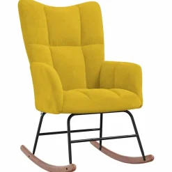 vidaXL Sillas-Silla mecedora con reposapiés tela