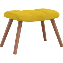 vidaXL Sillas-Silla mecedora con reposapiés tela
