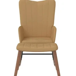 vidaXL Sillas-Silla mecedora con reposapiés terciopelo marrón