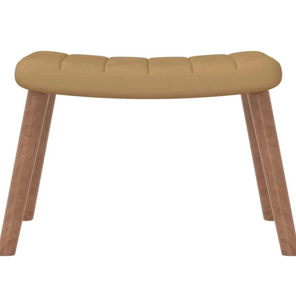 vidaXL Sillas-Silla mecedora con reposapiés terciopelo marrón