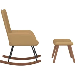 vidaXL Sillas-Silla mecedora con reposapiés terciopelo marrón