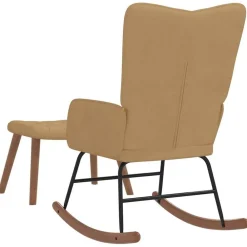 vidaXL Sillas-Silla mecedora con reposapiés terciopelo marrón