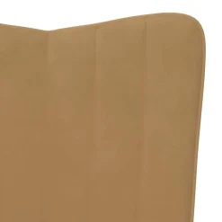vidaXL Sillas-Silla mecedora con reposapiés terciopelo marrón