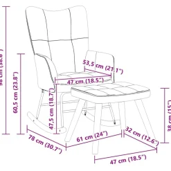 vidaXL Silla mecedora con reposapiés terciopelo Gris oscuro Outlet
