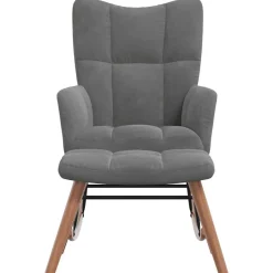 vidaXL Silla mecedora con reposapiés terciopelo Gris oscuro Outlet